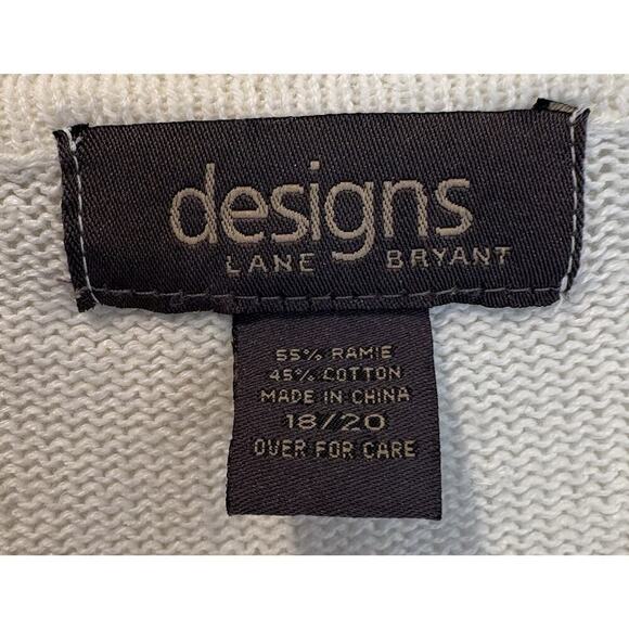 Lane Bryant Design Embroidered Pearl Bead Cardigan Sweater Womens 18/20 (I)‎ - Picture 3 of 4